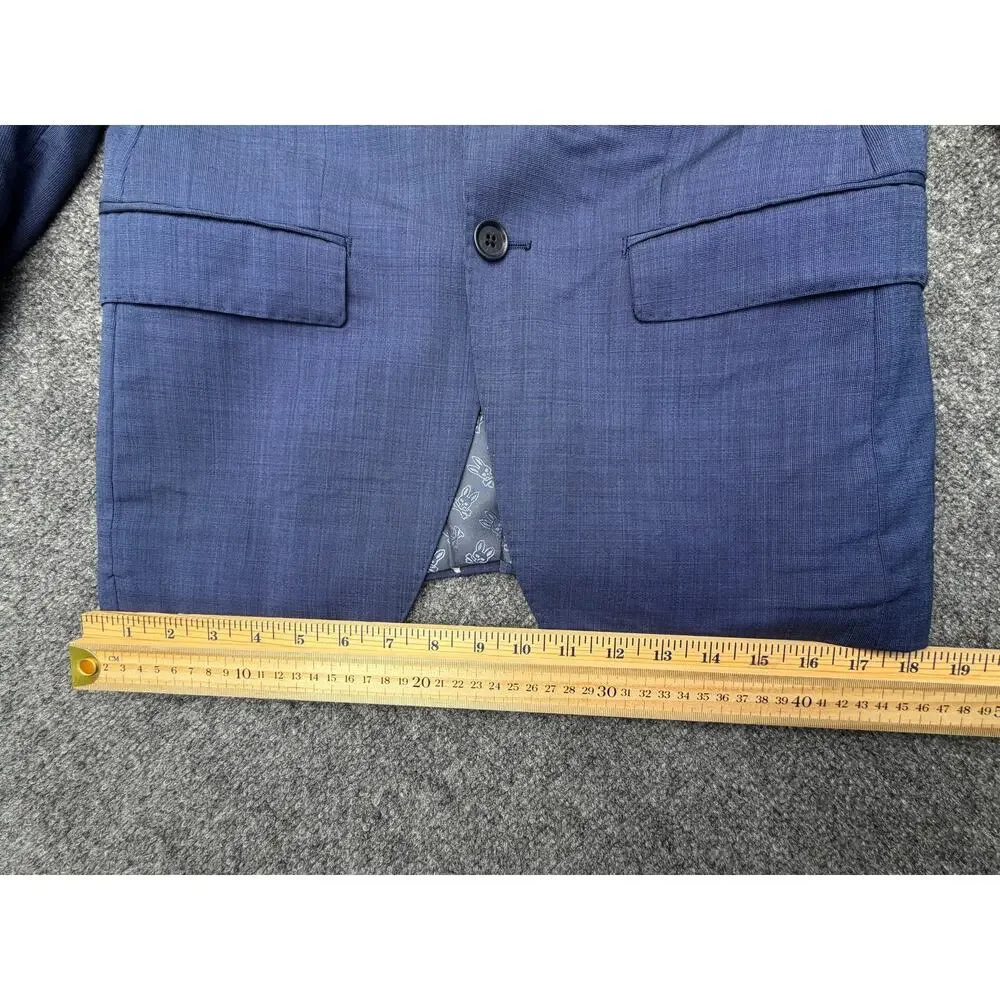 Psycho Bunny Suit Mens 30 Blue Slim Fit Jacket/Pants Dillard’s Skull Lining